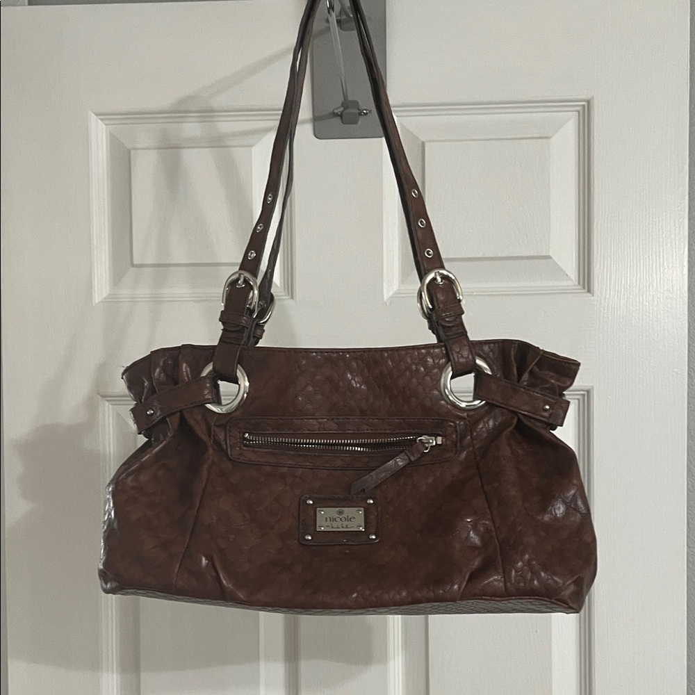 Nicole Miller Rich Brown Shoulder Bag